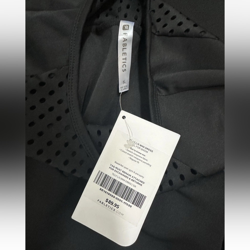 Fabletics Sweatshirt Dress Women Size S Black Tilly Athletic Dress Mini Dress - Picture 10 of 13